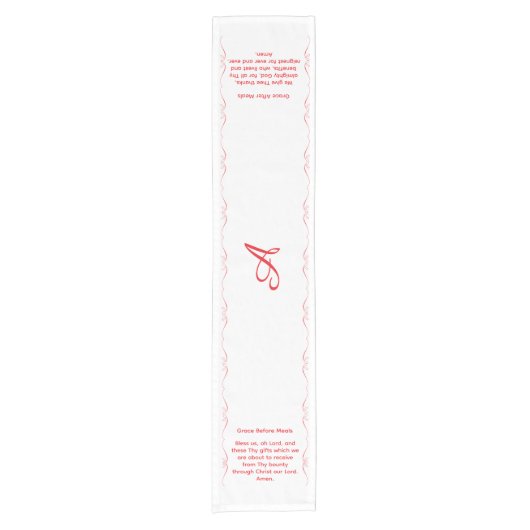 Monogrammed with Catholic Blessing Kurzer Tischläufer (Vorderseite)