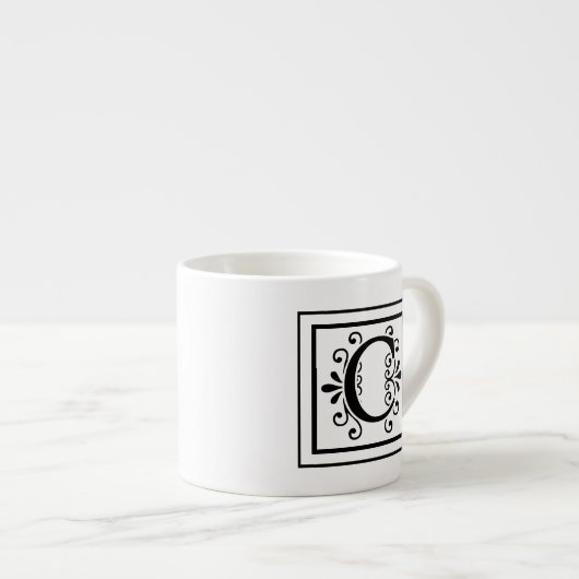 Monogrammespresso-Tasse des Buchstabe-C Espressotasse (Vorderseite Rechts)