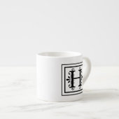 Monogrammespresso-Tasse des Buchstabe-H Espressotasse (Vorderseite Rechts)