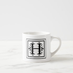 Monogrammespresso-Tasse des Buchstabe-H Espressotasse