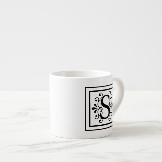 Monogrammespresso-Tasse des Buchstabe-S Espressotasse (Vorderseite Rechts)