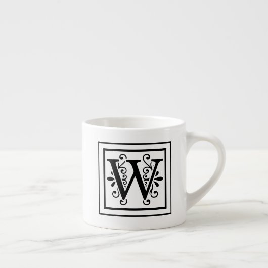 Monogrammespresso-Tasse des Buchstabe-W Espressotasse (Rechts)