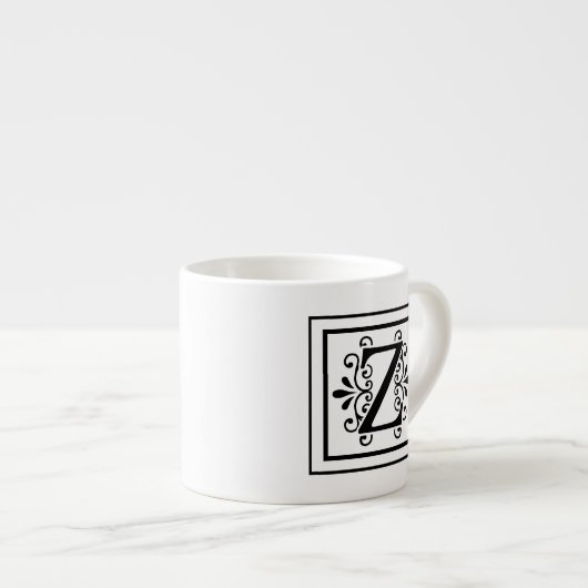 Monogrammespresso-Tasse des Buchstabe-Z Espressotasse (Vorderseite Rechts)