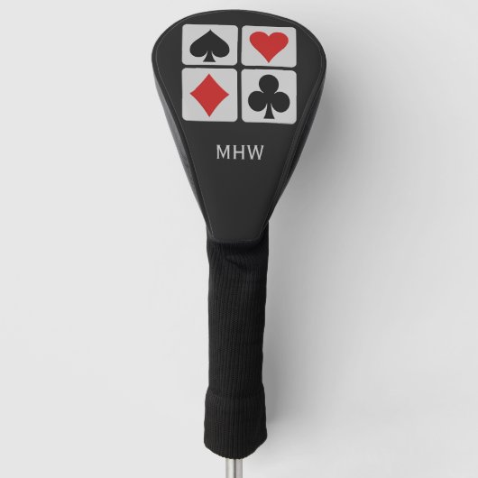 Monogrammfahrerabdeckung des Kartenspielers Golf Headcover (Vorderseite)
