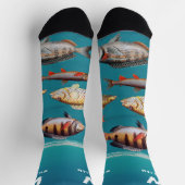 Monogrammfisch unter blauem Ozean Socken (Oben)