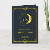monogrammgotische faltbare Hochzeitsprogrammkarte Programm (Vorderseite)