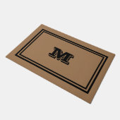 Monogrammiert Braun und Schwarz Fußmatte (Schrägansicht)