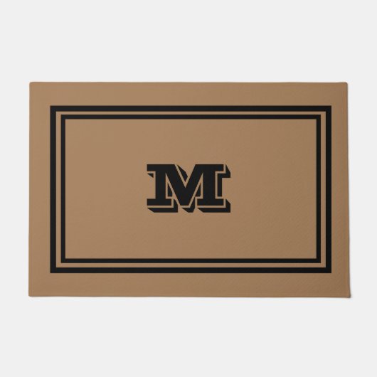 Monogrammiert Braun und Schwarz Fußmatte (Vorderseite)