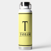 Monogrammiert Gelb Trinkflasche (Rückseite)