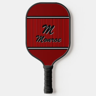 Monogrammiert Rot Gestreift Pickleball Schläger