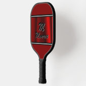 Monogrammiert Rot Gestreift Pickleball Schläger (Links)