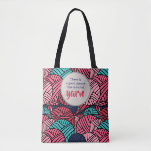 Monogrammiert - Wollknäuel m. Strickhumor Tasche