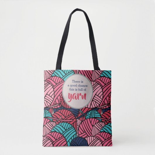 Monogrammiert - Wollknäuel m. Strickhumor Tasche (Vorderseite)