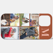 Monogrammierte 5-Foto-Collage in verbranntem Orang Case-Mate iPhone Hülle (Rückseite (Horizontal))