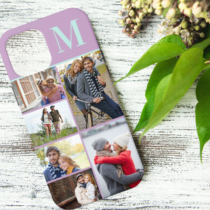 Monogrammierte 6-Foto-Collage Lilac Mint Case-Mate iPhone Hülle