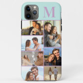 Monogrammierte 7-Foto-Collage Mint Lilac Case-Mate iPhone Hülle (Rückseite)