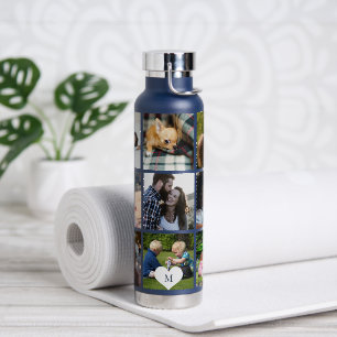 Monogrammierte 9 Fotos personalisiert Trinkflasche
