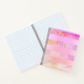 Monogrammierte Abstrakte Gelbstreifen in Aquarellf Notizblock (Innenseite)