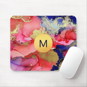 Monogrammierte abstrakte Kunst-Juwelton-Mauspad Mousepad