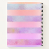 Monogrammierte Abstrakte Regenbogenstreifen in Aqu Notizblock (Rückseite)