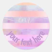 Monogrammierte Abstrakte Regenbogenstreifen in Aqu