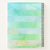 Monogrammierte Abstrakte türkisfarbene Streifen in Notizblock (Rückseite)