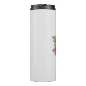 Monogrammierte Anfangsbuchstabe K Pink Boho Floral Thermosbecher (Rückseite)