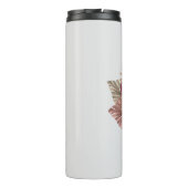 Monogrammierte Anfangsbuchstabe N Pink Boho Floral Thermosbecher (Rückseite)
