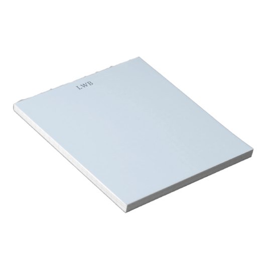 Monogrammierte Anfangsbuchstaben Hellblaue moderne Notizblock (angewinkelt)