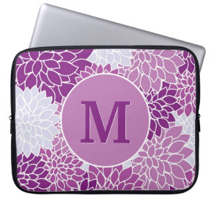Monogrammierte Anfangsbuchstaben im Vintage-Lila-B Laptopschutzhülle
