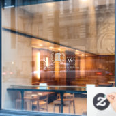 Monogrammierte Anwaltskanzlei Fensteraufkleber (Café-Fenster)