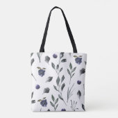 Monogrammierte Aquarell-Blumentasche Tasche (Rückseite)