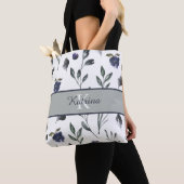 Monogrammierte Aquarell-Blumentasche Tasche (Von Nahem)