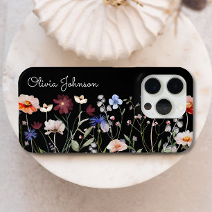 Monogrammierte Aquarell-Farbenfrohe Wildblumenwies iPhone 16 Pro Max Hülle