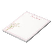 Monogrammierte Aquarell-Maiglöckchen-Blumen Notizblock (Rotiert)