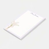 Monogrammierte Aquarell-Maiglöckchen-Blumen Post-it Klebezettel (angewinkelt)