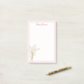 Monogrammierte Aquarell-Maiglöckchen-Blumen Post-it Klebezettel (Auf Schreibtisch)