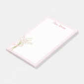 Monogrammierte Aquarell-Maiglöckchen-Blumen Post-it Klebezettel (angewinkelt)