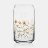 Monogrammierte Aquarell-Wildblumenwiese Blumen Dosenglas (Rückseite)