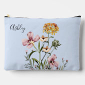 Monogrammierte Aquarellfarbe Wildblume Bouquet #1 Zubehörtasche (Vorderseite)