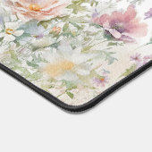 Monogrammierte Aquarellfarben-Wildblumen Schreibtischunterlage (Ecke)