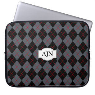 Monogrammierte Argyle-Laptoptasche Laptopschutzhülle