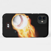 Monogrammierte Baseball Case-Mate iPhone-Hülle iPhone Hülle (Rückseite (Horizontal))
