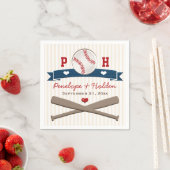 MONOGRAMMIERTE BASEBALL HOCHZEIT SERVIETTE (Beispiel)