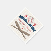 MONOGRAMMIERTE BASEBALL HOCHZEIT SERVIETTE (Ecke)