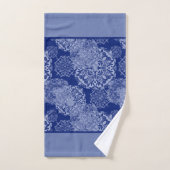Monogrammierte Blaue Boho Moody Mandalas Badhandtuch Set (Handtuch)
