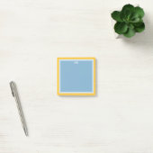 Monogrammierte Blaue Gelbe Ränder Post-it Klebezettel (Büro)