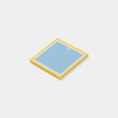 Monogrammierte Blaue Gelbe Ränder Post-it Klebezettel (angewinkelt)