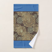 Monogrammierte blaue und braune boho moodige Manda Badhandtuch Set (Handtuch)