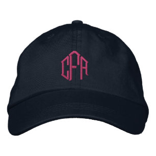 Monogrammierte Blöcke mit drei Anfangsbuchstaben M Bestickte Baseballkappe